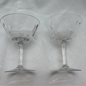 Vintage Pair of Crystal Martini Glasses